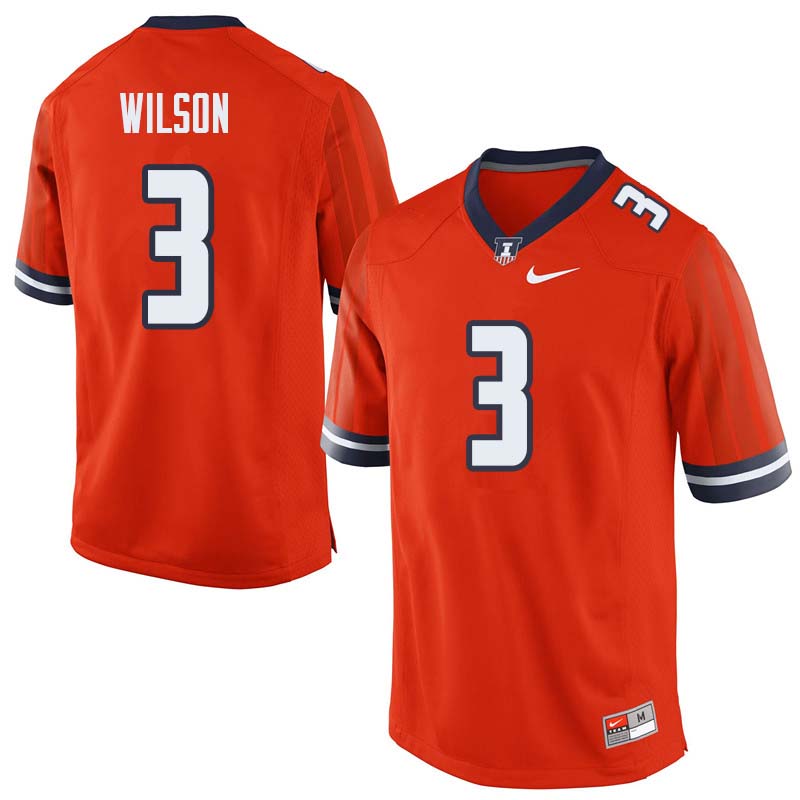 Men #3 Tavon Wilson Illinois Fighting Illini College Football Jerseys Sale-Orange